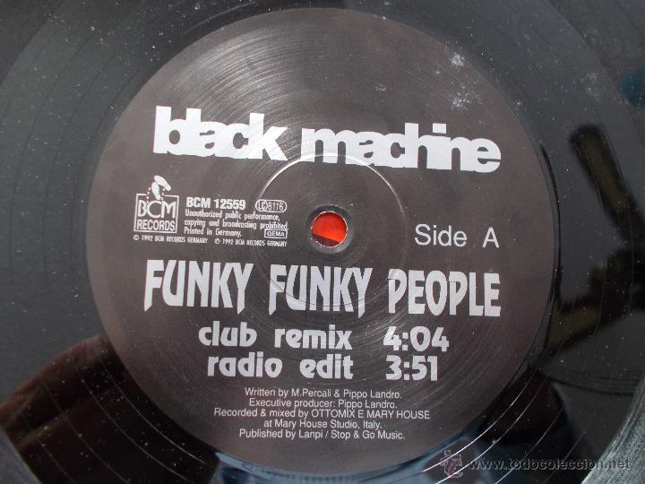 Discos de vinilo: FUNKY FUNKY PEOPLE. BLACK MACHINE MAXI 12 - Foto 2