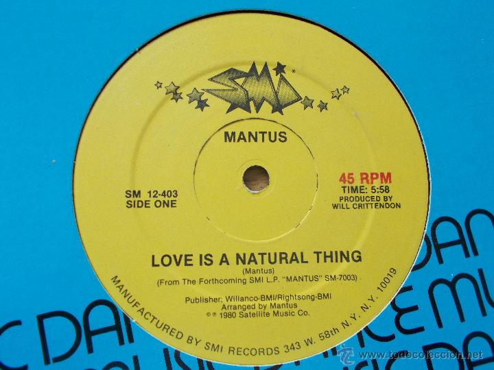 Discos de vinilo: MANTUS. LOVE IS A NATURAL THING MAXI 12 - Foto 3
