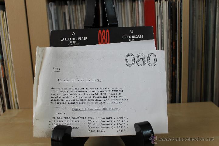Disques de vinyle: 080 SG LA LLEI DEL PLAER 80'S HOJA RADIO