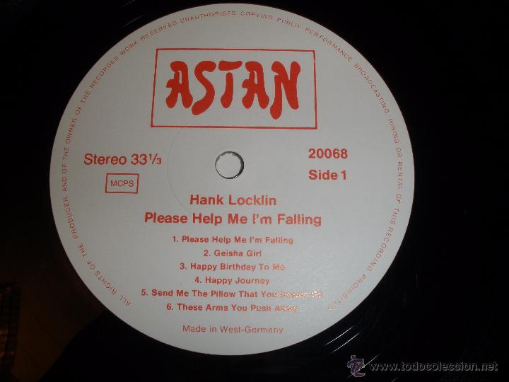Discos de vinilo: HANK LOCKLIN - PLEASE HELP ME IM FALLING - Foto 3
