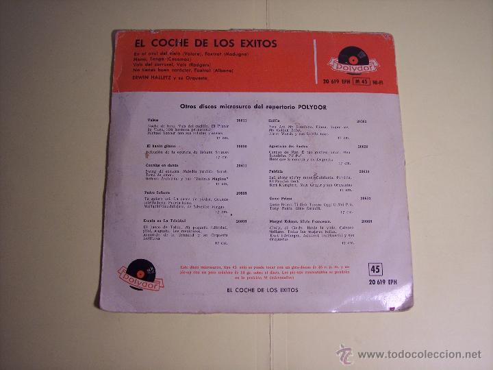 Discos de vinilo: EL COCHE DE LOS EXITOS (EN EL AZUL DEL CIELO / NENA / +2) POLYDOR-1959 - Foto 4