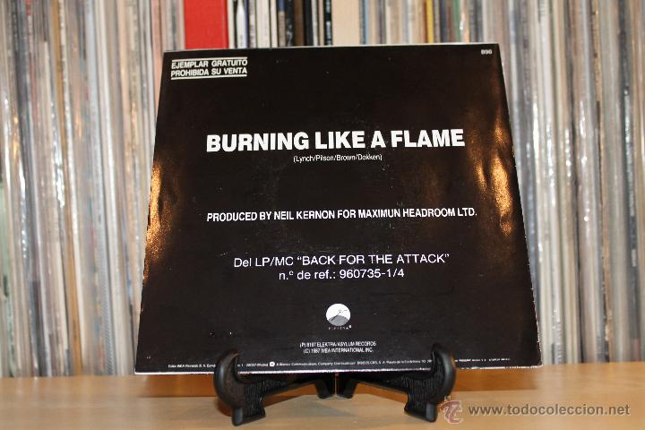 Discos de vinilo: DOKKEN SG BURNING LIKE A FLAME 80S PROMO - Foto 2