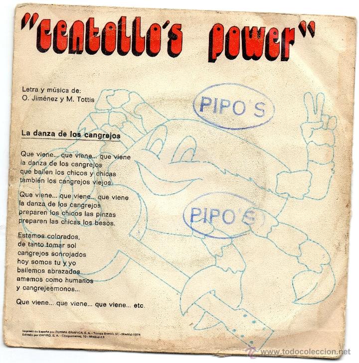 Discos de vinilo: CENTOLLOS POWE - LA DANZA DE LOS CANGREJOS - SINGLE - Foto 2
