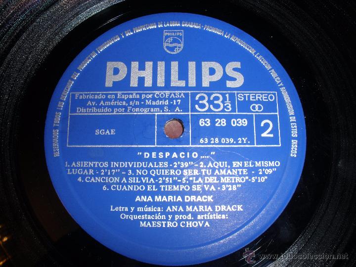 Discos de vinilo: ANA MARIA DRACK - DESPACIO... - Foto 5