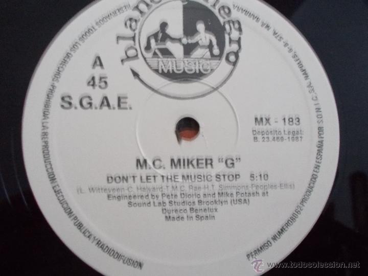Discos de vinilo: MC MIKER G. DON&acute;T LET TE MUSIC STOP - Foto 2