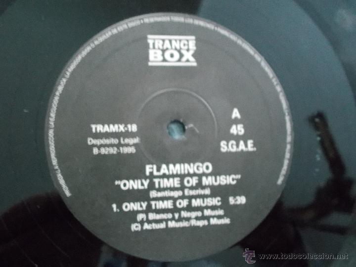 Discos de vinilo: FLAMINGO. ONLY TIME MUSIC MAXI 12 - Foto 2