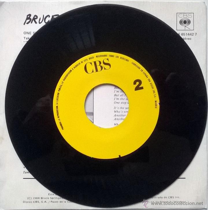 Discos de vinilo: Bruce Springsteen. One step up. CBS, Esp. 1987 (single promocional) - Foto 4