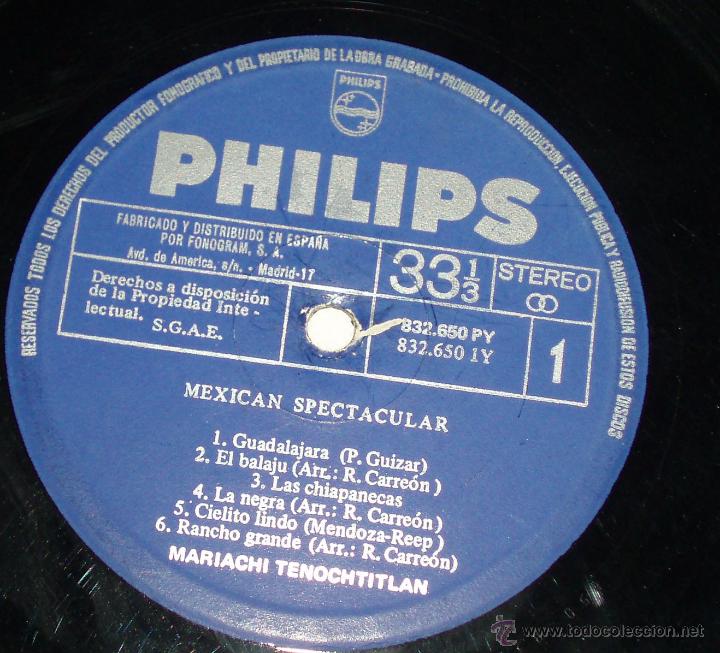 Discos de vinilo: lp Mexican spectacular  Philips - Foto 2