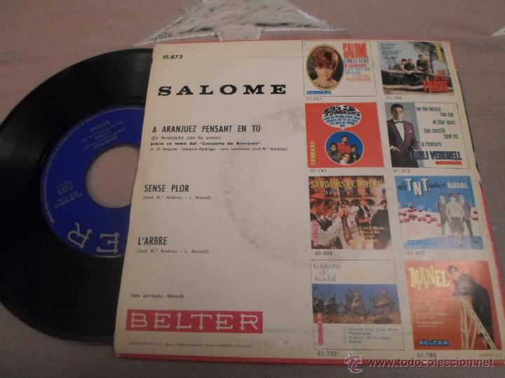 Discos de vinilo: SALOME  A ARANJUEZ PENSANT EN TU - Foto 2