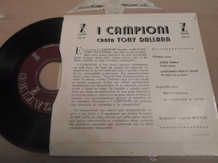 Discos de vinilo: TONY DALLARA - COME PRIMA - Foto 2