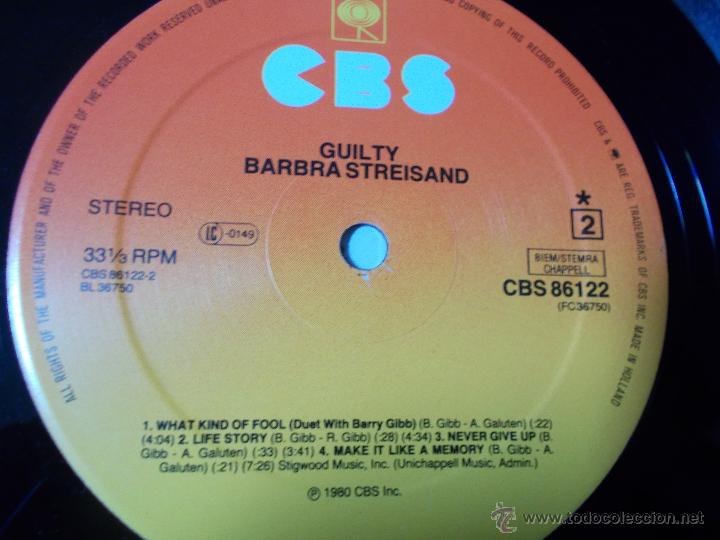 Discos de vinilo: STREISAND, GUILTY - Foto 2
