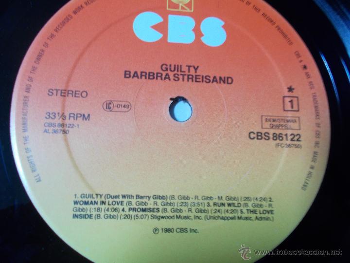 Discos de vinilo: STREISAND, GUILTY - Foto 3