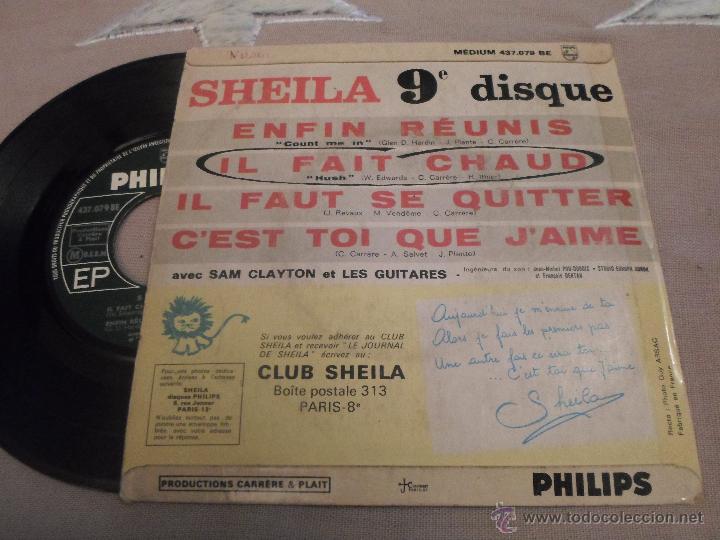 Discos de vinilo: SHEILA C&acute;EST TOI QUE J&acute;AIME - Foto 2