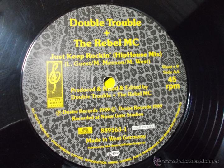 Discos de vinilo: DOUBLE TROUBLE THE REBEL MC  MAXI 12 - Foto 2