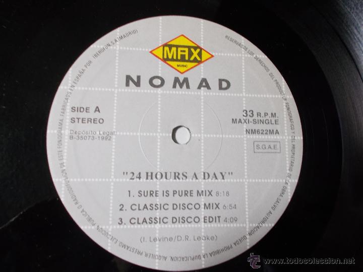 Discos de vinilo: NOMAD. 24 HOURS A DAY.  MAXI 12 - Foto 2