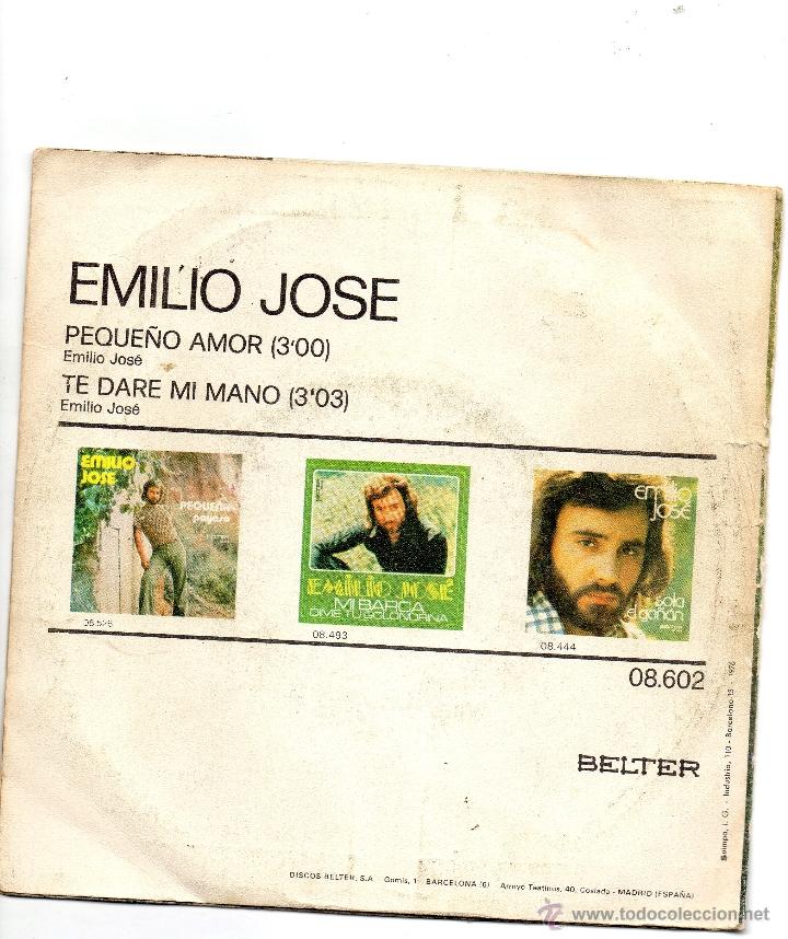 Discos de vinilo: EMILIO JOSE - PEQUE&Ntilde;O AMOR - SINGLE - Foto 2