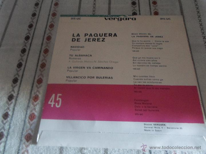 Discos de vinilo: LA PAQUERA DE JEREZ - Foto 2