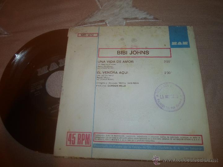 Discos de vinilo: BIBI JOHNS UNA VIDA DE AMOR - Foto 2