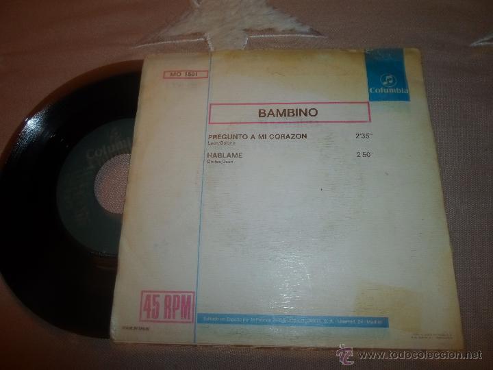Discos de vinilo: BAMBINO PREGUNTO A MI CORAZON - Foto 2