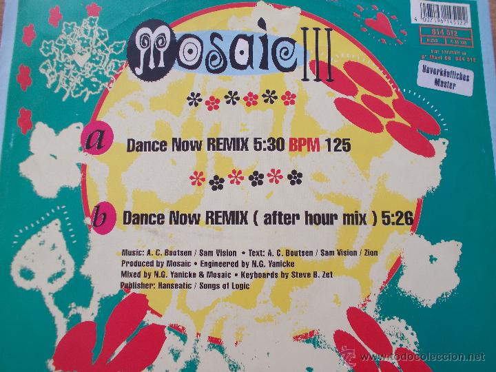 Discos de vinilo: MOSAIC III FEAT ZION. MAXI 12 - Foto 3