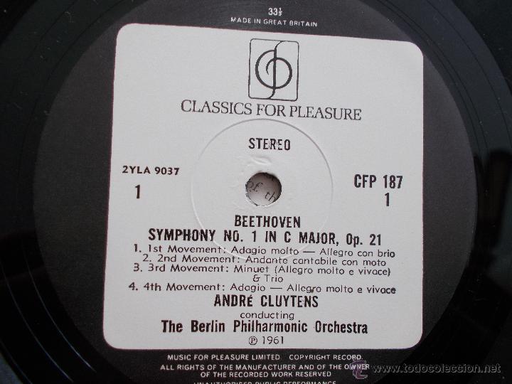 Discos de vinilo: BEETHOVEN. SYMPHHONY N&ordm; 1 IN C - Foto 2
