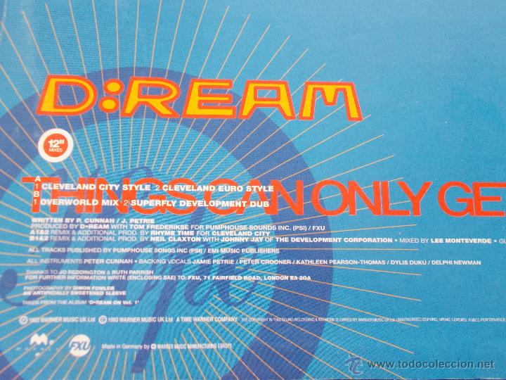 Discos de vinilo: D:REAM. THINGS CAN ONLY GET BETTER - Foto 3