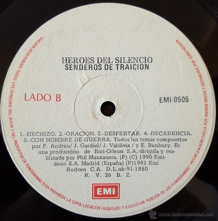 Heroes del Silencio Senderos de Traición RARE Vinyl + insert Venezuela  Press EX!