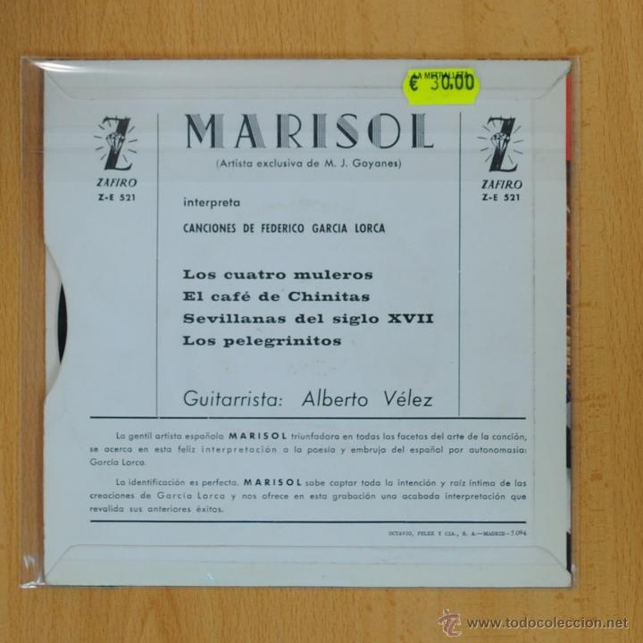 Discos de vinilo: MARISOL - LOS CUATRO MULEROS + 3 - EP - Foto 2