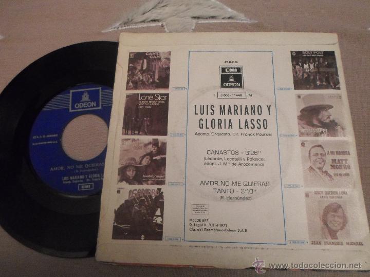 Discos de vinilo: LUIS MARIANO y GLORIA LASSO - CANASTOS - Foto 2