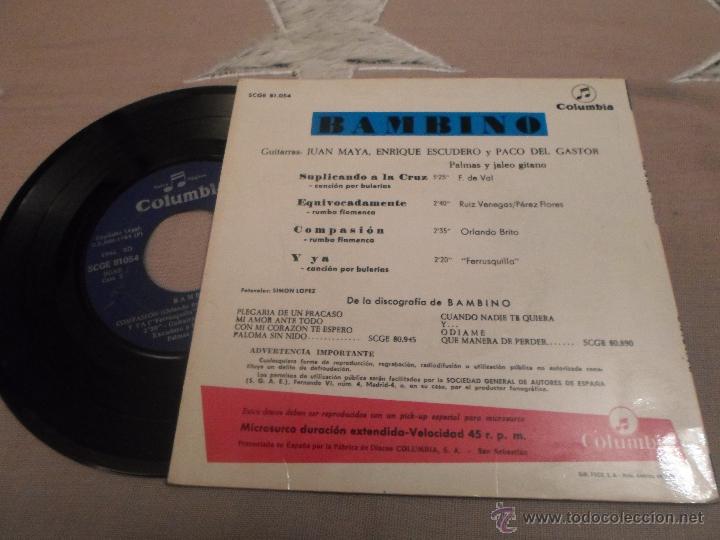 Discos de vinilo: BAMBINO - SUPLICANDO A LA CRUZ +3 - Foto 2