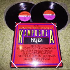 Discos de vinilo: CONCERTS FOR KAMPUCHEA 2 LP VINILO 1981 ESPAÑA QUEEN PAUL MCCARTNEY & WINGS THE WHO THE CLASH. Lote 55133092