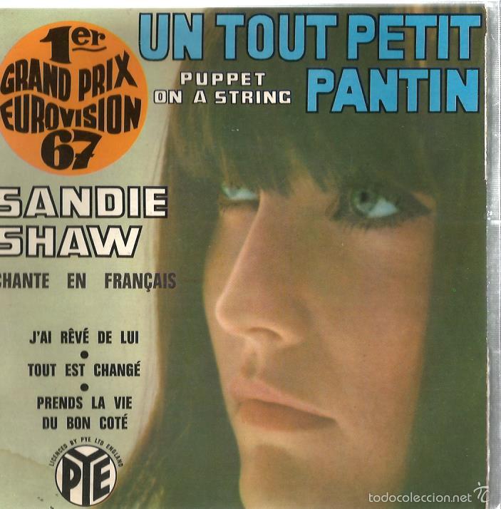 Discos de vinilo: EP EUROVISION : SANDIE SHAW CHANTE EN FRAN&Ccedil;AIS : PUPPET ON A STRING - Foto 1