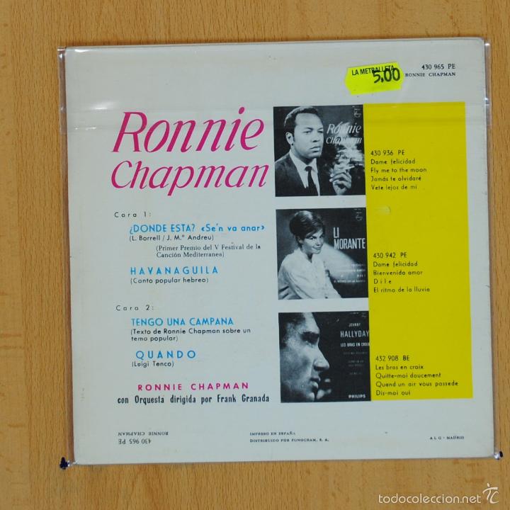 Discos de vinilo: RONNIE CHAPMAN - HAVANAGUILA + 3 - EP - Foto 2