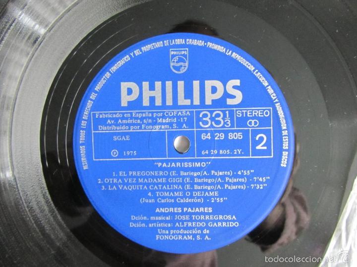 Discos de vinilo: Pajarissimo de Andr&eacute;s Pajares 1975 - Foto 5