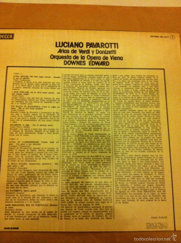 Discos de vinilo: luciano pavarotti - arias - Foto 2