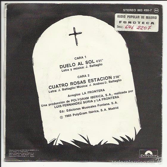 Discos de vinilo: LA FRONTERA / DUELO AL SOL / POLYDOR 1985 - Foto 2