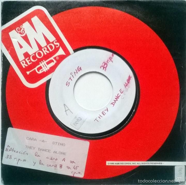 Discos de vinilo: Sting. They dance alone. A&M , Spain 1988 single (test pressing) - Foto 1
