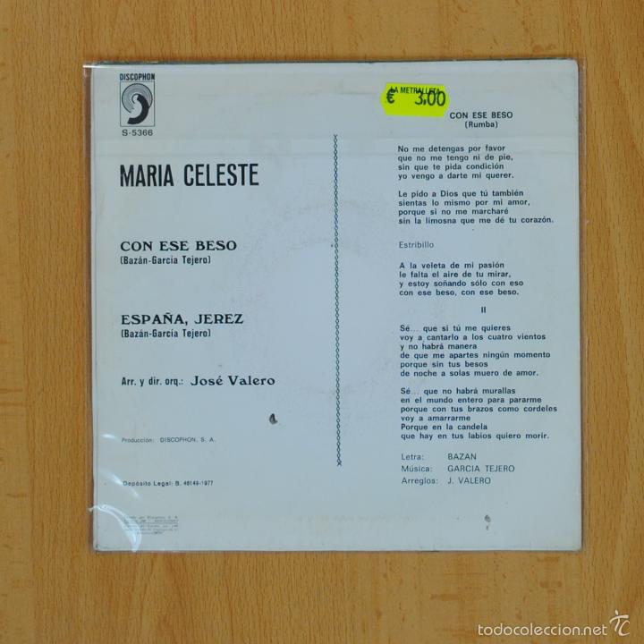 Discos de vinilo: MARIA CELESTE - CON ESE BESO - SINGLE - Foto 2