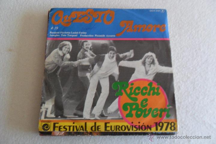 Discos de vinilo: RICCHI E POVERI - QUESTO AMORE 1978 DISCO PROMOCIONAL - Foto 1
