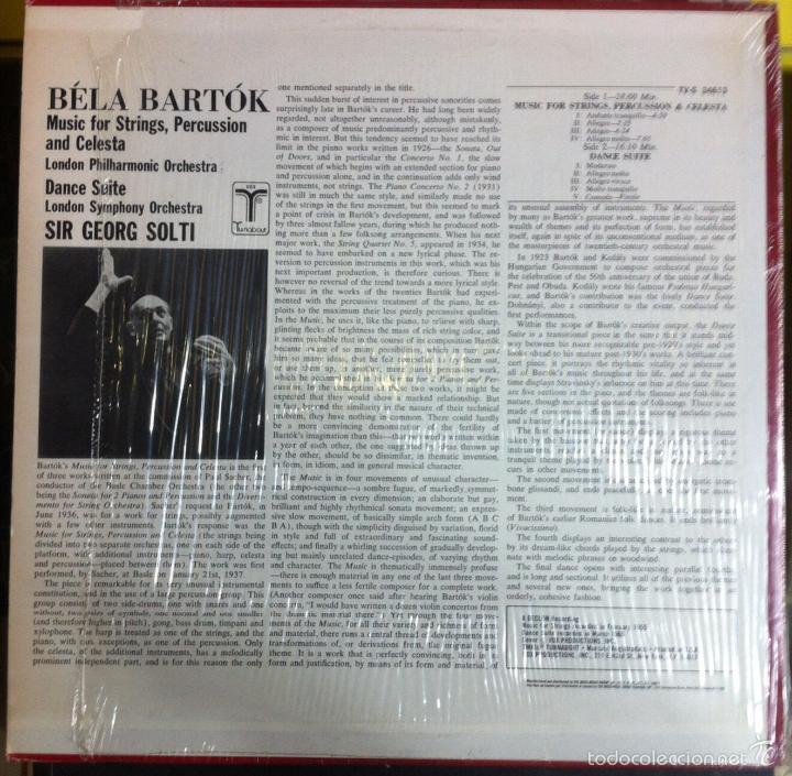 Discos de vinilo: B&eacute;la Bart&oacute;k. Music for Strings, Percussion and Celesta / Dance Suite. - Foto 2