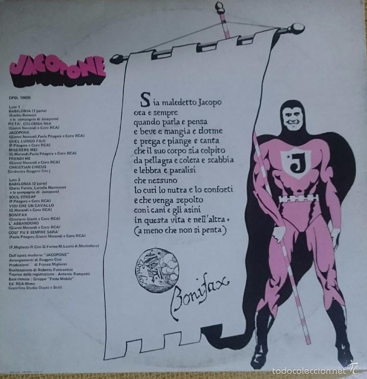 Discos de vinilo: OPERA ROCK. JACOPONE. Gianni Morandi. - Foto 2
