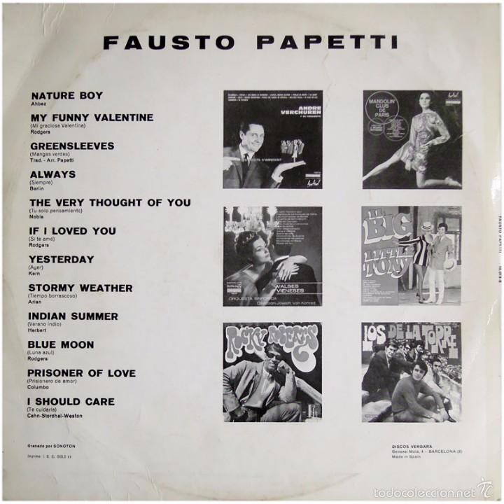 Discos de vinilo: Fausto Pappetti - Fausto Pappetti - Lp Spain 1968 - Durium 10.013-E - Foto 2