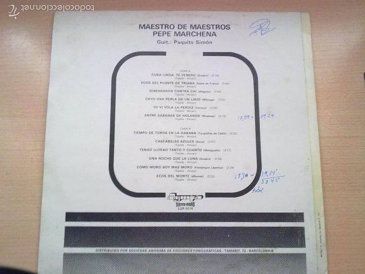 Discos de vinilo: PEPE MARCHENA - MAESTRO DE MAESTROS - Foto 4