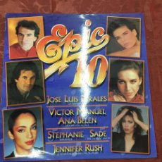 Discos de vinilo: EPIC 10. VINILO. LP. JOSÉ LUIS PERALES. VÍCTOR MANUEL Y ANA BELÉN, STHEPANIE, SADE Y J. RUSH.