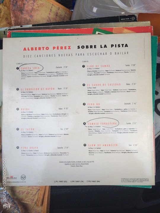 Discos de vinilo: Vinilo Alberto Perez-Sobre la pista - Foto 2