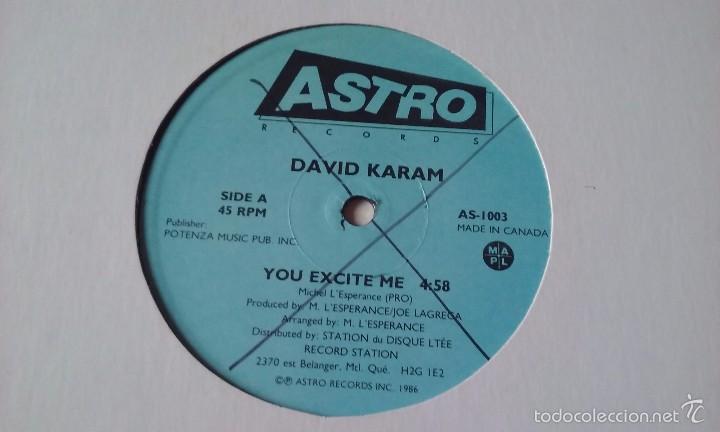 Discos de vinilo: David Karam - You Excite Me - 1986 - Foto 1