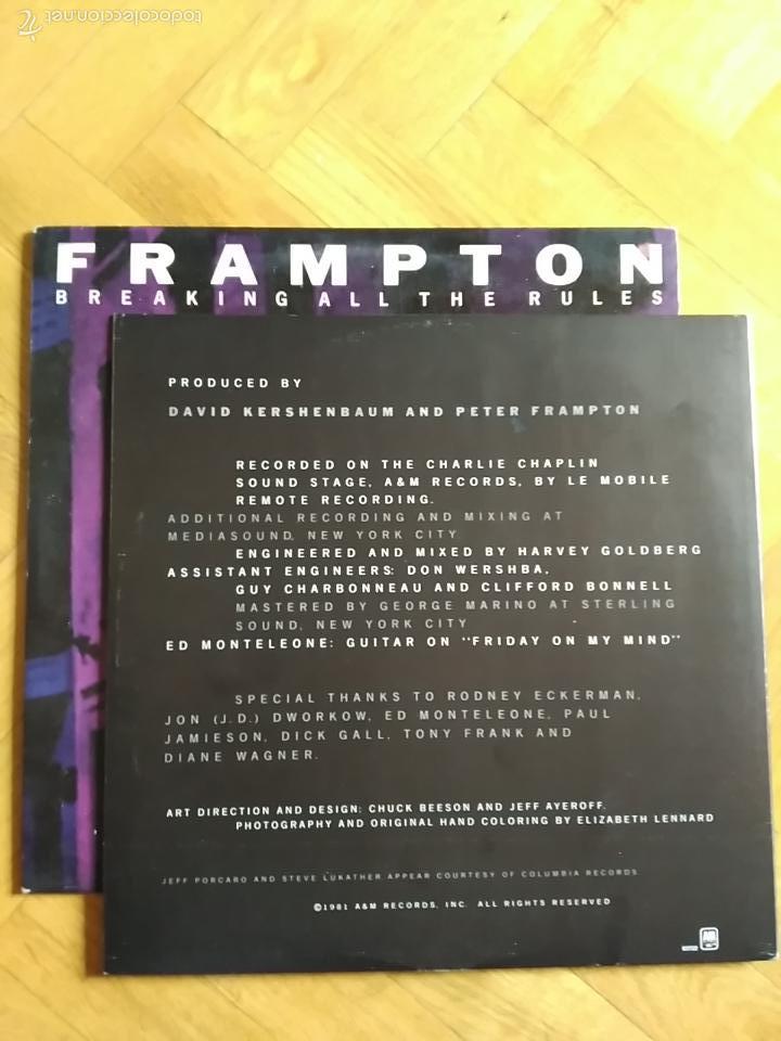 Discos de vinilo: PETER FRAMPTON BREAKING ALL THE RULES (INSERTO) - Foto 2