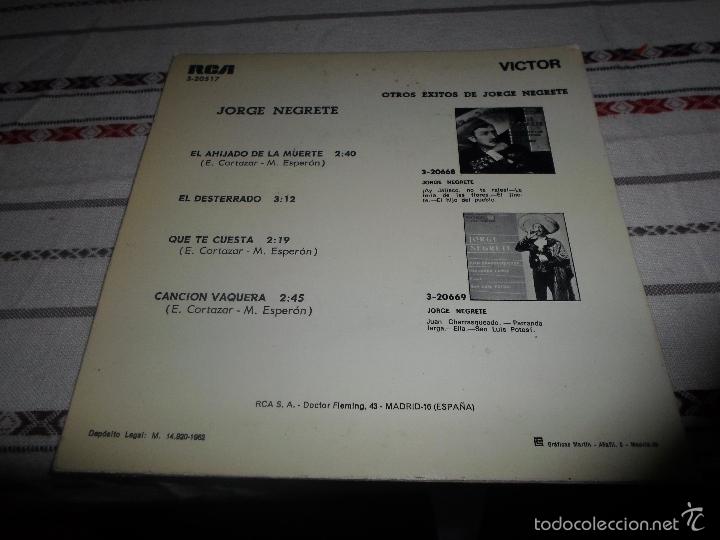 Discos de vinilo: JORGE NEGRETE EL AHIJADO DE LA MUERTE - Foto 2
