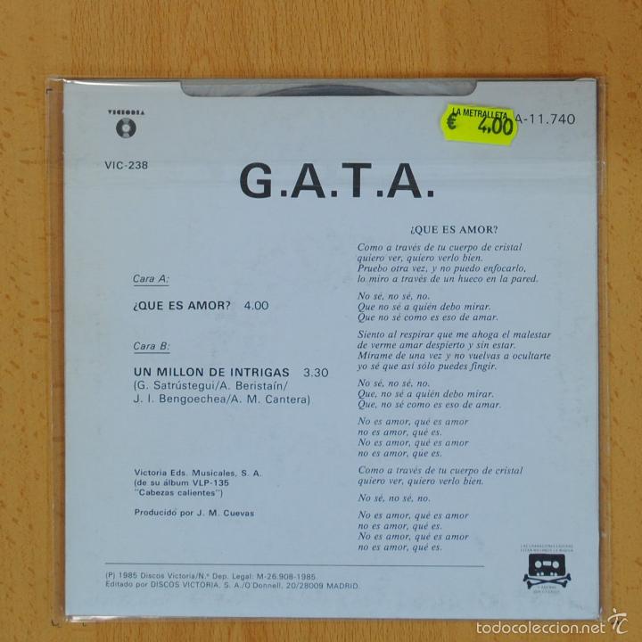 Discos de vinilo: GATA - QUES ES AMOR - SINGLE - Foto 2