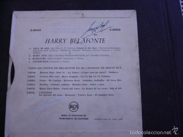 Discos de vinilo: Harry Belafonte Isla al sol EP 1959 - Foto 2